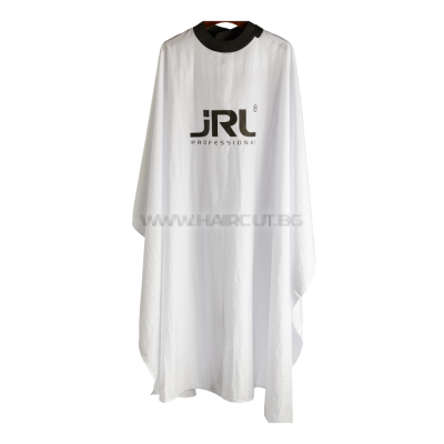 JRL PREMIUM STYLING CAPE - БЯЛА ПЕЛЕРИНА С ГУМИРАНА ЯКА 