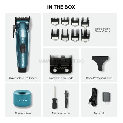 COCCO HYPER VELOCE PRO CLIPPER - ПРОФЕСИОНАЛНА МЕТАЛНА МАШИНКА С БЕЗЧЕТКОВ МОТОР