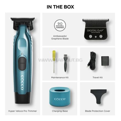 COCCO HYPER VELOCE PRO TRIMMER - ПРОФЕСИОНАЛЕН ТРИМЕР С МЕТАЛЕН КОРПУС И БЕЗЧЕТКОВ МОТОР