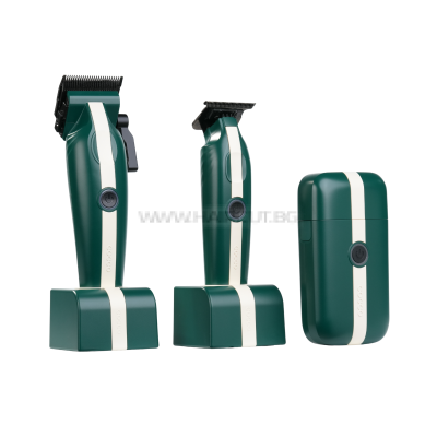 COCCO VELOCE LITE COMBO GREEN/WHITE - КОМПЛЕКТ ПРОФЕСИОНАЛНИ МАШИНКА, ТРИМЕР И ШЕЙВЪР