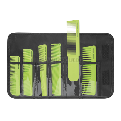 GAMMA+ COMB SET - КОМПЛЕКТ 6 БРОЯ ПРОФЕСИОНАЛНИ ГРЕБЕНИ ЗА КОСА И БРАДА + НЕСЕСЕР