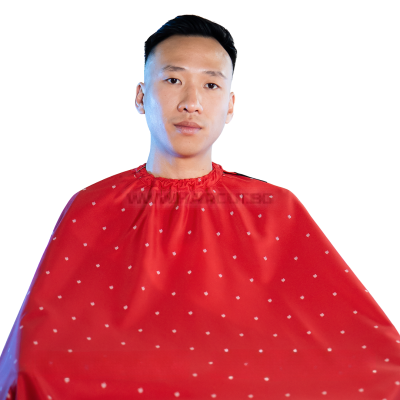 THE BARBER CAPE, BARBER SHIELD RED - ПРЕМИУМ ПЕЛЕРИНА, ЧЕРВЕНА С БЯЛО ЛОГО