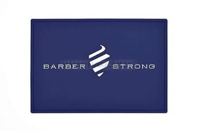 BARBER STRONG THE BARBER MAT BLUE - ОРГАНАЙЗЕР ЗА БРЪСНАРСКИ ИНСТРУМЕНТИ, СИН С ЛОГО