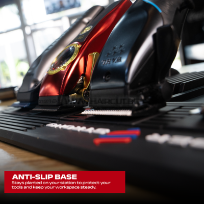 BARBERSTRONG THE BARBER MAGNETIC MAT BLACK - МАГНИТЕН ОРГАНАЙЗЕР ЗА БРЪСНАРСКИ ИНСТРУМЕНТИ, ЧЕРЕН С ЛОГО