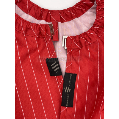 THE BARBER CAPE RED/WHITE PINSTRIPE - ПРЕМИУМ ПЕЛЕРИНА, ЧЕРВЕНА С БЯЛО РАЙЕ