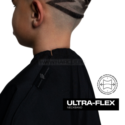 THE JUNIOR BARBER CAPE HANDS-FREE BLACK - ПРЕМИУМ ПЕЛЕРИНА ЗА ДЕЦА, С РЪКАВИ, ЧЕРНА