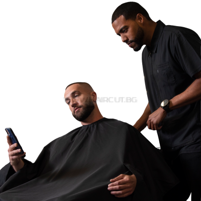 THE BARBER CAPE HANDS-FREE BLACK - ПРЕМИУМ ПЕЛЕРИНА С РЪКАВИ, ЧЕРНА