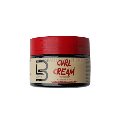 LEVEL 3 CURL CREAM - КРЕМ ЗА КЪДРАВА КОСА С МАСЛА ОТ АВОКАДО, КОКОС, МАСЛИНИ И ЖОЖОБА, 250ml