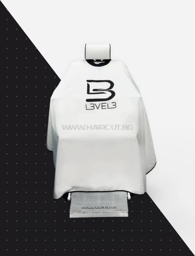 L3VEL3 RUBBER NECK CAPE BLACK/WHITE - ПЕЛЕРИНА С ГУМИРАНА ЯКА И ЛОГО