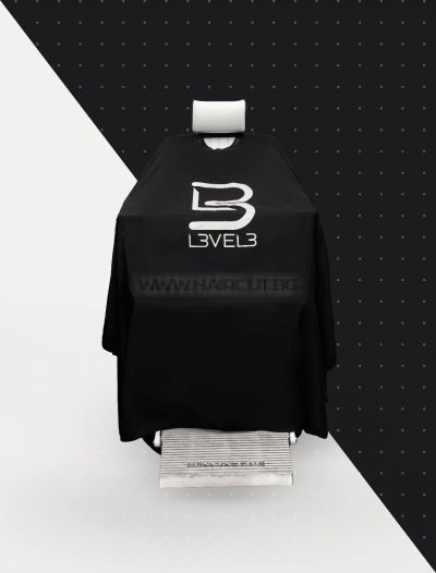 L3VEL3 RUBBER NECK CAPE BLACK/WHITE - ПЕЛЕРИНА С ГУМИРАНА ЯКА И ЛОГО