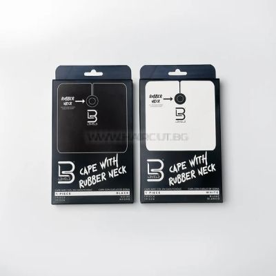 L3VEL3 RUBBER NECK CAPE BLACK/WHITE - ПЕЛЕРИНА С ГУМИРАНА ЯКА И ЛОГО