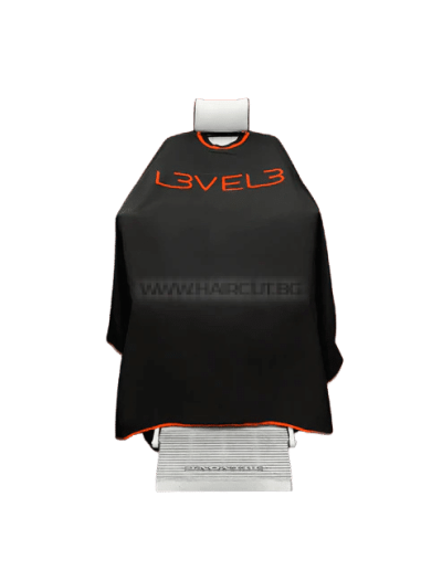 L3VEL3 RUBBER NECK CAPE WHITE TRIM - ПЕЛЕРИНА С КОНТУР, С ГУМИРАНА ЯКА И ЛОГО