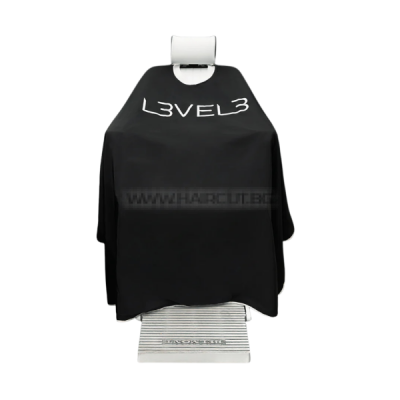 L3VEL3 RUBBER NECK CAPE WHITE TRIM - ПЕЛЕРИНА С КОНТУР, С ГУМИРАНА ЯКА И ЛОГО