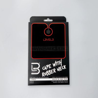L3VEL3 RUBBER NECK TRIM CAPE - ПЕЛЕРИНА С ГУМИРАНА ЯКА, С КОНТУРЕН ШЕВ И ЛОГО