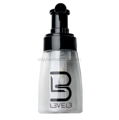 L3VEL3 POWDER SPRAY BOTTLE - ПУЛВЕРИЗАТОР ЗА ПУДРА ЗА КОСА ИЛИ КОЖА, ПРОЗРАЧЕН С ЛОГО