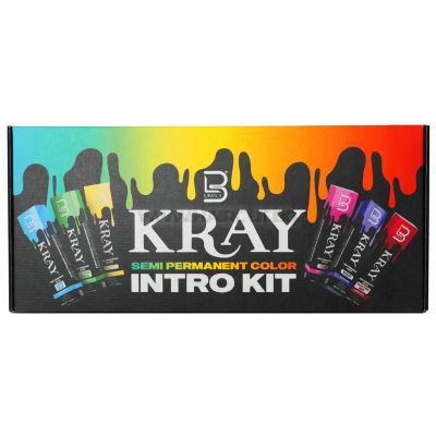 L3VEL3 KRAY INTRO KIT - КОМПЛЕКТ 16 БРОЯ ПОДХРАНВАЩА ПОЛУПЕРМАНЕНТНА БОЯ ЗА КОСА С UV ЗАЩИТА + ДИСПЛЕЙ